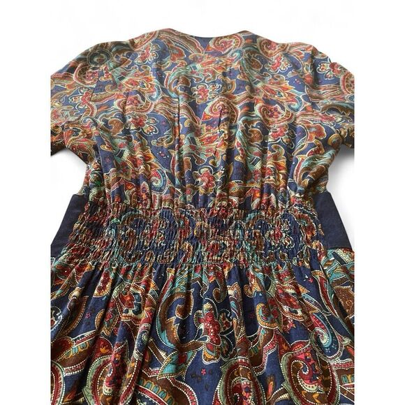 Vintage Handmade Button Up 3/4 Sleeves Stretch West With Pockets Dress M-S - Picture 10 of 12